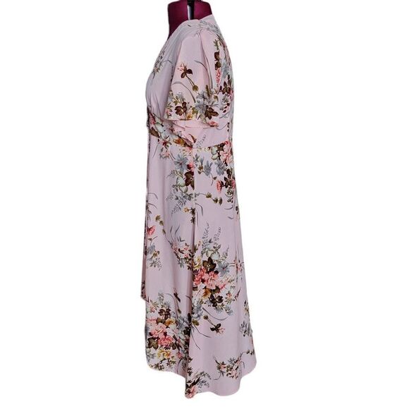 Rosegal Floral Faux Wrap Dress (Size 1X) - Picture 3 of 7